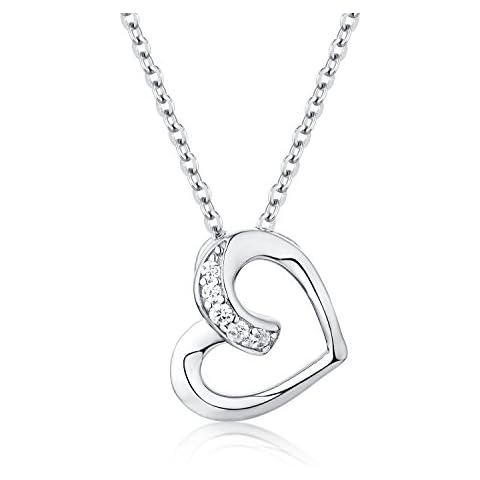 Starchenie Heart Necklace 925 Sterling Silver Love Heart Pendant Necklace for Women Cover
