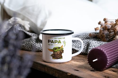 Das MIMIMI stark in dir ist auf den Sack gehen Emaille-Tasse Tasse Sprüchetasse Spaßtasse Geschenkidee Geschenketasse Kindertasse Kindergeschenk (weiß Emaille) (Papas Tasse)