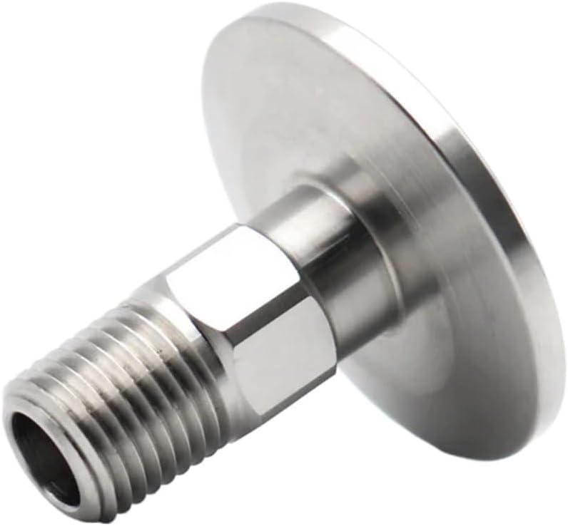 1PC KF16/KF25/KF40/KF50 304 Stainless Steel PT Male Thread Vacuum Flange Joint Adaptor Hexagon 1/8" 1/4" 1/2" 3/4" 3/8" 1" 1.5"(KF25,1-1/2")