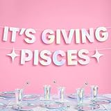 xo, Fetti It's Giving Pisces Banner - Iridescent Foil Banner | 5 Ft. | Zodiac Birthday Sign, Horoscope Bachelorette Party Background, Astrology Bday Decorations