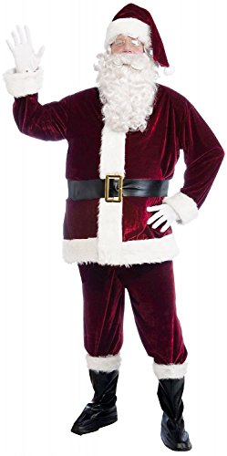 Costume de Père Noël en velours cramoisi Forum Novelties pour homme