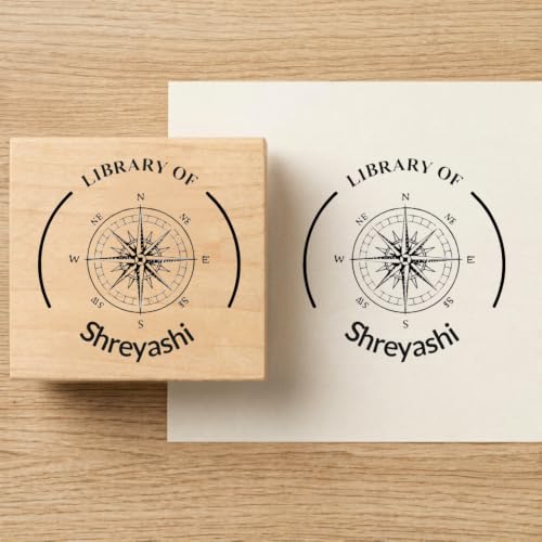 Image of Kunya Personalised Book Stamp with Your Name(3.5 cm Dia), customised for Stamping Books for Readers, Great Gift for booklovers, Kids, Teachers (Explorer)