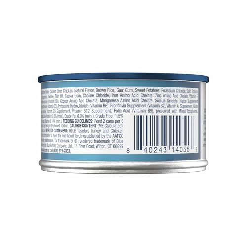 Image of Blue Buffalo Tastefuls Wet Food for Adult Cats, Made with Natural Ingredients, Turkey and Chicken Pate Entree, 3oz Cans, 4Pack Trial Size