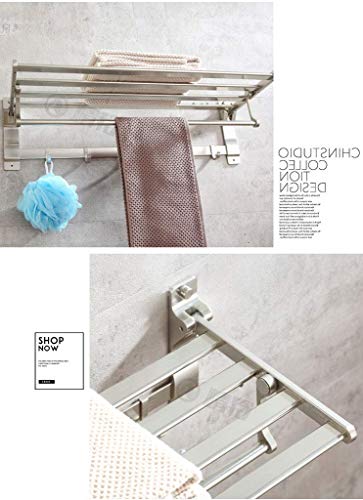 Toallero de pared plegable para ahorrar espacio en baños pequeños 6