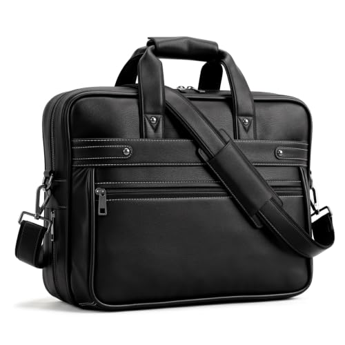 Image of FATMUG Messenger Bag - 15.6 inch Laptop Office Tech Shoulder & Handbag - Bottom Expandable