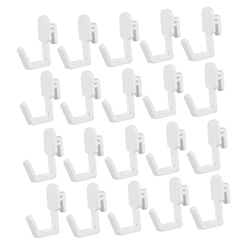 HYTROVE Lot De 20 Crochets D’étagère En Acier Blanc 20 Pièces, Crochets Pour Panneau Perforé Forme J, Organisation Garage La Cuisine Chambre, Accessoires Rangement Polyvalents