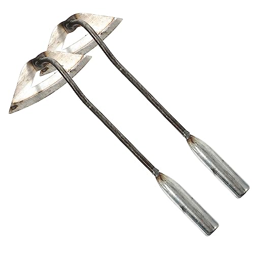 Juego de 2 azadas de hierro para jardinería resistentes miniatura 1