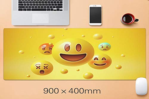 QWE Alfombrilla de ratón Juego Mouse Pad Emoticon Emoji Mouse Pad Oversized Girls Esports Mouse Pad Decorativo Alfombrilla para computadora