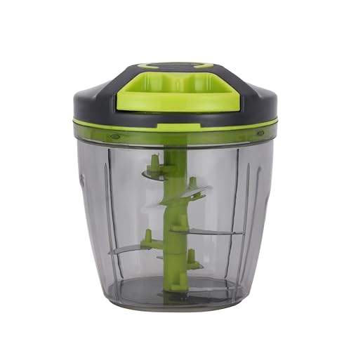 Royalford Handy Pull Chopper 1000ml Portable RF12923 Hand Pull String Garlic Mincer Onion Cutter for Veggies, Ginger, Fruits, Manual Food Processor Vegetable Chopper Assorted Colors