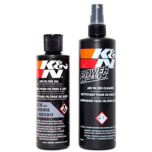 K&N Air Filter Cleaning Kit: Squeeze Bottle Filter Cleaner and Black Oil Kit