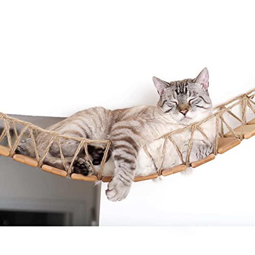 Puente Lounge para Gatos 50" Mueble de Pared Bambú miniatura 2