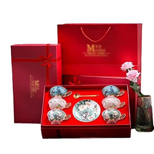 FCYIXIA Taza de café Europea de Alto Valor, Hueso Exquisito de Alta Gama China China, Juego de té de la Tarde, Regalo de…