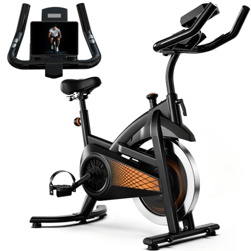 Image of Exercise Bike Indoor Stationary Bike with Bluetooth Cycling Bicycle for Home Gym 300 lbs Weight Capacity Adjustable Seat /Handlebar for Office Cardio Workout