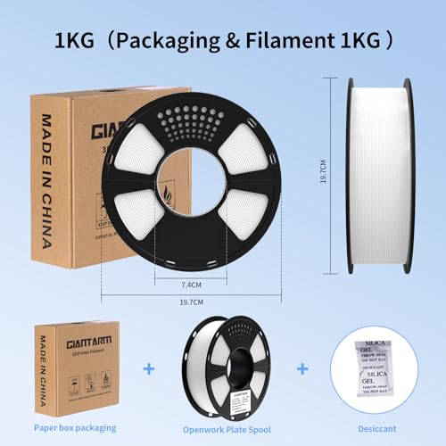 Image of GAINTARM ASA Filament 1.75mm,Premium Weather & UV Resistant White 3D Printer Filament,Ideal for Outdoor Functional Parts,Dimensional Accuracy + /- 0.02mm,1kg Spool (2.2lbs)