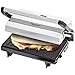Bestron Kontaktgrill mit Auffangschale, Sandwichmaker mit Cool-Touch-Handgriff, Paninimaker mit Antihaftbeschichtung, 700 Watt, APM123W, Farbe: Weiß