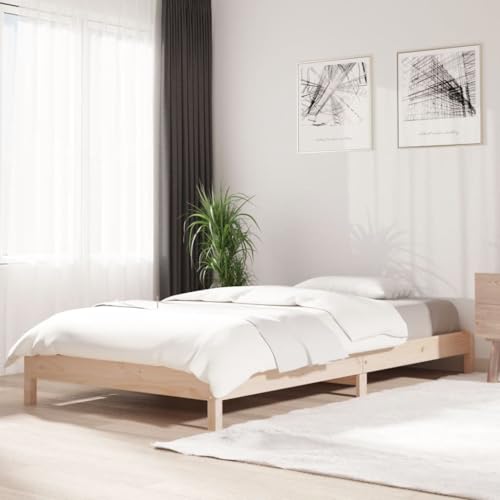 QZZCED Stapelbett aus massivem Kiefernholz, 80 x 200 cm, robuste Struktur mit Lattenrost für dauerhaften Halt, minimalistisches und funktionales Design, um Platz zu optimieren, Möbel