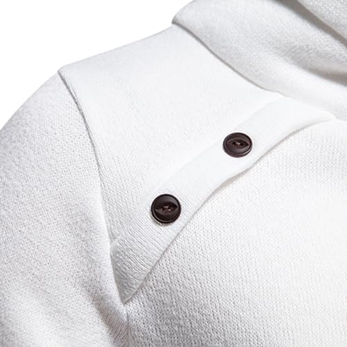 Men's Shawl Collar Pullover Sweater Slim Fit Casual Button Cable Knit Sweaters Long Sleeve Knitted Turtleneck Tops3