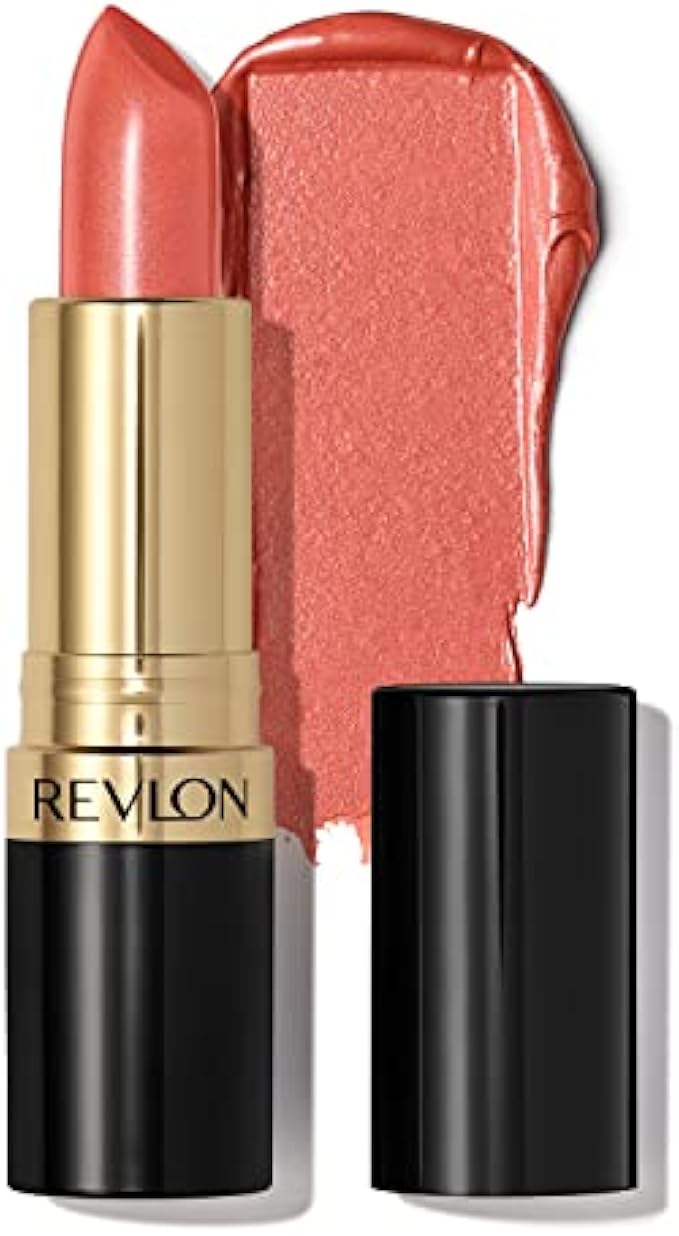 REVLON Lipstick, Super Lustrous Lipstick, Creamy Formula For Soft, Fuller-Looking Lips, Moisturized Feel in Reds & Corals, Peach Me (628) 0.15 oz