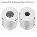 uxcell 12mm to 8mm Aluminum Alloy Shaft Coupling Flexible Coupler Motor Connector Joint L30xD25 Silver 2Pcs