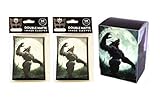 Werewolf Design Deck Box + 100 Double Matte Sleeves (fits MTG, Pokemon, Force of Will Cards)