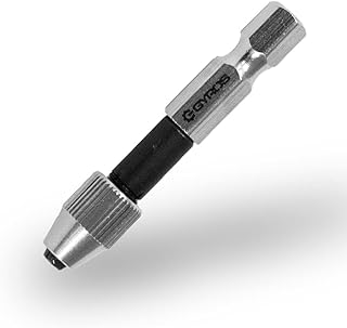 GYROS Keyless Mini Adapter Chuck, ¼ Inch Hex Shank, Small Drill Bit Adapter Chuck sized 0 to 0.039 Inch for Micro Drill Bits #60-#80, Micro Drill Chuck for Cordless Screwdrivers, Dremel, & Power Tools