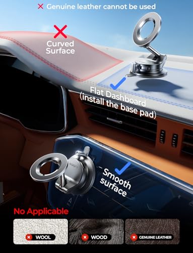 Image of LISEN for Magsafe Car Mount, Magnetic Phone Holders for Your Car Vacuum, Phone Mount for Car Accessories for Women Men Jeep BMW, Suction Holder Kits, for iPhone 17 Pro Max 16 15 14 13 12,Carbon Fiber