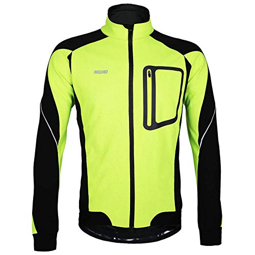 XDKS Veste de cyclisme en polaire thermique pour homme - Veste de cyclisme d'hiver en polaire softshell pour VTT, Vert, S Cover