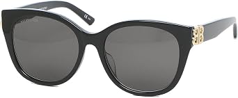 Balenciaga BB0103SA 001 Womens Sunglasses, Eyewear, 57 Sizes, Gray, Black, Asian Fit, Boston