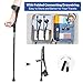Forearm Crutches for Adults,Open Cuff,Handle with Light Reflector,Foldable and Height-Adjustable Elbow Crutches,High Density Sturdy Aluminum,A Pair, Black