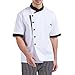 Unisex Chef Coat Short Sleeve Chef Jackets Men Breathable Cook Shirts Personalized Restaurant Kitchen Working Uniform（2-White,Large