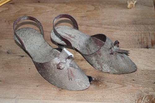 Posiwio Vintage Metall Gartendeko Pflanzschuhe, Dekorative Damenschuhe zum Bepflanzen in Rostoptik, 25 cm Länge, 9 cm Breite