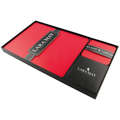 Set of 6 Recycled Leather Placemats and Coasters Cover