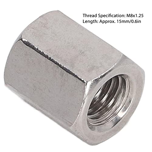 20 Peças M8x1.25 Porca De Acoplamento Hexagonal, Porca De Aço Inoxidável, Fixadores Rosqueados, Porc