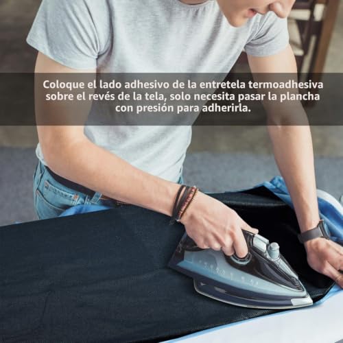 Miniatura 5 de Tela De Entretela Fusible De Plancha Ligera No Tejida Para Manualidades De Costura Negro, 90 Cm Ancho X 3 Metros