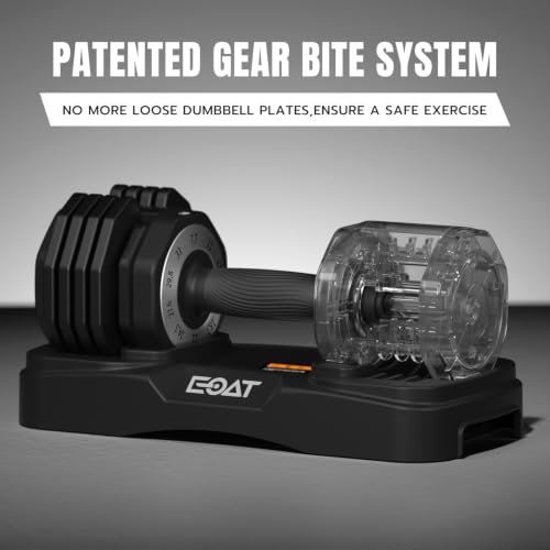 EOAT 22/33 lbs Pair/Single Adjustable Dumbbells Set,Premium Quick Adjust(33LB Single Black) by EOAT - Used condition - Image 5