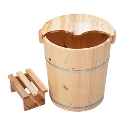 Baignoire spa pour bain de pieds en bois massif maintenant la chaleur pour pédicure