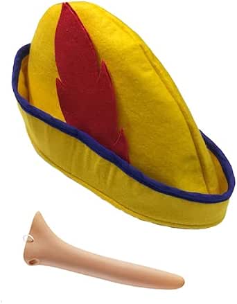 jokeshop Pinocchio Hat & Nose Fancy Dress Kit Puppet Adult Fairytale ...