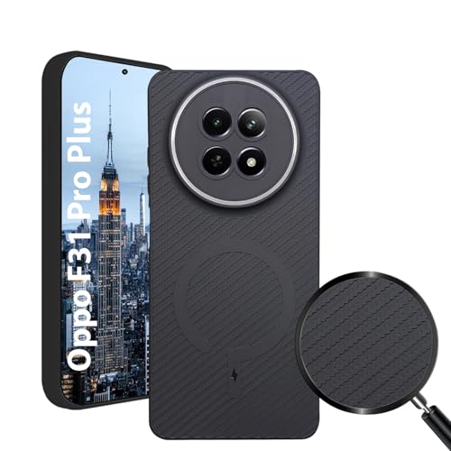 Image of LIRAMARK Rugged Carbon Fibre TPU Armor Silicone Back Cover Case for Oppo F31 Pro Plus