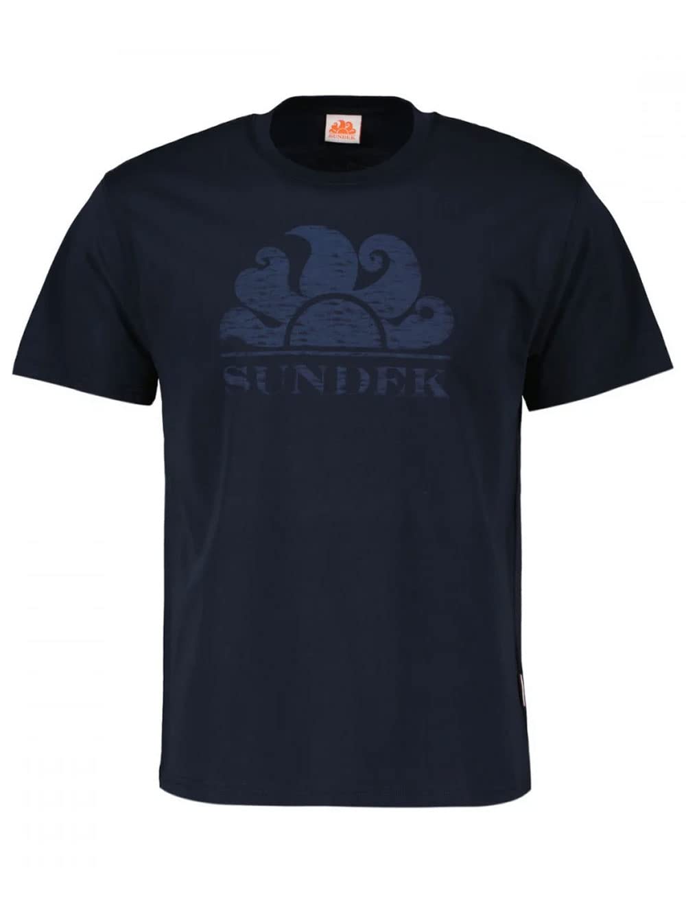 SUNDEK T-Shirt Uomo M021TEJ780T Navy Blu Logo Stemma Cotone Manica Corta  PE23 L : Amazon.it: Moda