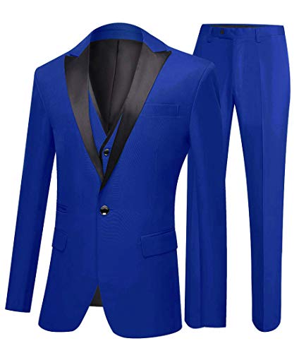 Costumes sur Mesure 3 pièces Noir pour Homme en Revers à Pic