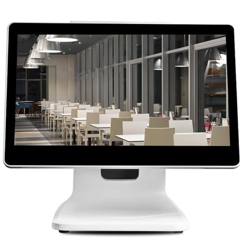 Image of 15.6 inch LCD touch screen monitor POS cash register monitor touch screen Windows 10 retail cash register system 1366 * 768 resolution LCD 64GB touch cash register PC POS USB VGA screen monitors