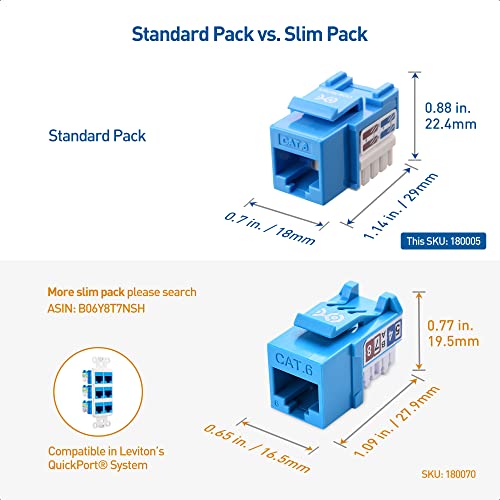 Cable Matters Ul Listed 25-Pack Rj45 Keystone Jack In Blue With Keystone Punch-Down Stand #TOP1