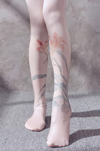 Image of Sahabowi Women's Sheer Tights, Digital Print Designs Stockings