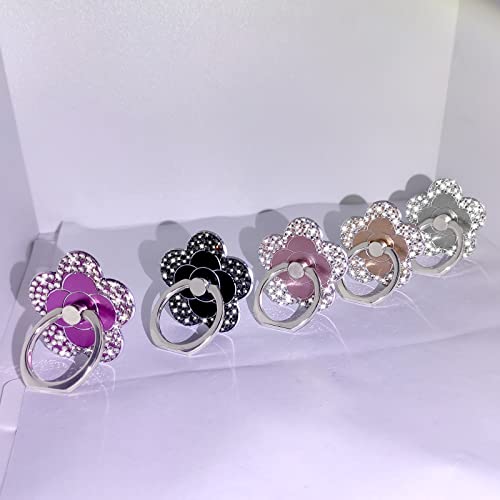 Cavdycidy Cell Phone Ring Holder Stand Metal Flower Finger Grip With Crystal Stone 360° Rotation 181° Flip Universal Kickstand Compatible With All Smartphones(Rose Gold) #TOP6