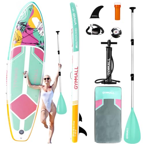 GYMMALL Paddle Board, Inflatable Stand Up SUP Paddle Boards for Adults & Youths of All Skill Levels...