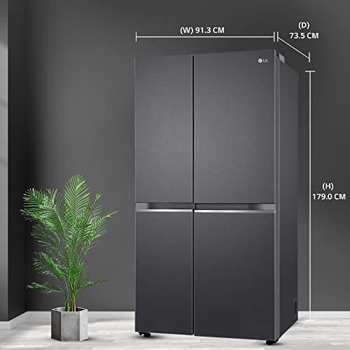 Image of LG 655 L Frost Free Inverter Wi-Fi Side-By-Side Refrigerator Appliance (, GL-B257EMCX, Matte Black, Door Cooling+ with Hygiene Fresh)