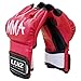 Luniquz MMA Gloves for Kids Punching Bag Boxing Sparring Grappling, Half Finger with Thick Padding Long Wrist Wrap, S/Red