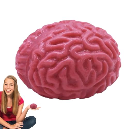 Bolas De Estrés En Forma De Cerebro - Juguete Squishy Realista De Halloween | Bolas De Amasado De Cerebro Falso Suave, Juguetes Anti-estrés Espeluznantes Divertidos Para Niños, Adultos, Decoraciones D