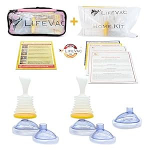 LifeVac Home & Pink Travel Kit Combo – Portable Suction Rescue Device, First Aid Kit for Kids and Adults, Portable Airway Suction Device for Children and Adults