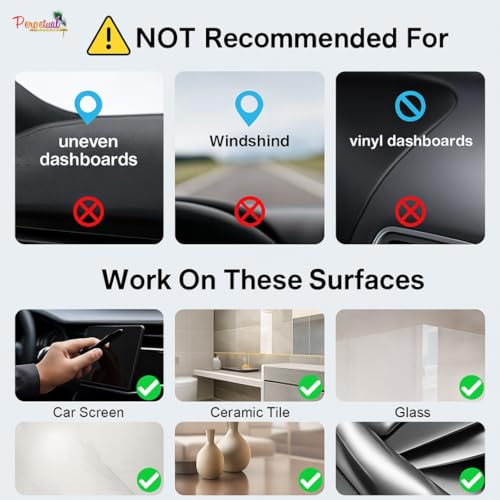 Image of Pereptual 360 Magnetic Car Phone Holder - Vacuum Suction Cup Mount, Hands-Free Phone Stand for Car, Gym, Mirror & Shower, Universal Mobile Compatibility (Non-Extended)